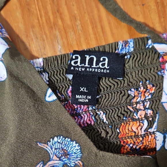 A.N.A EUC Olive Floral Dress • Size XL - Picture 8 of 9